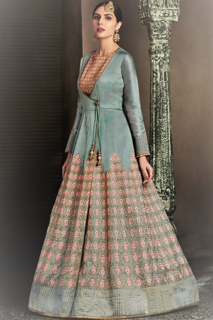 Angrakha Style Dresses 2022 - Angrakha Frocks and Kurta Designs