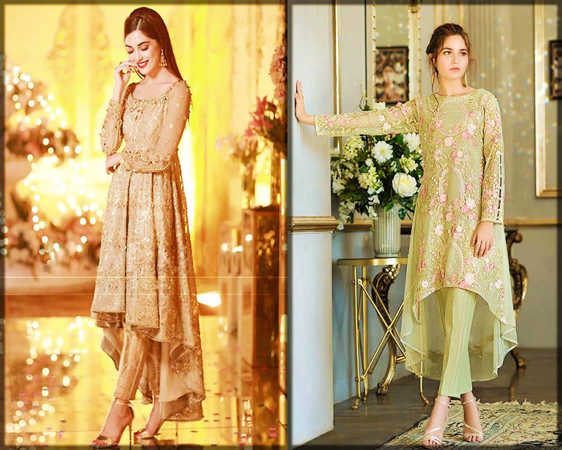 Pakistani Golden Party wear Dresses