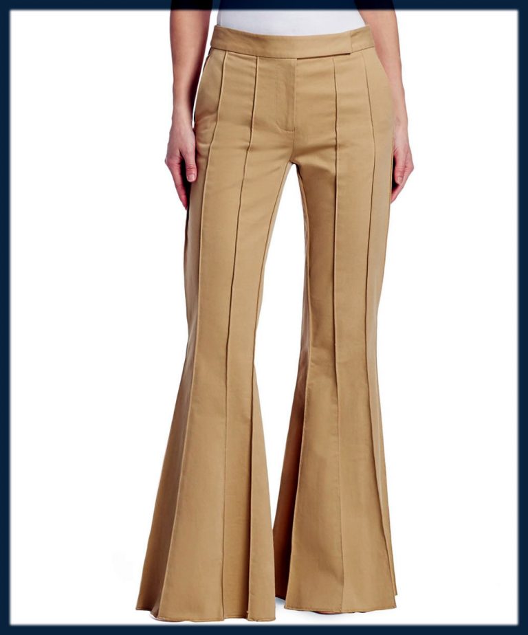 khaki flare pants