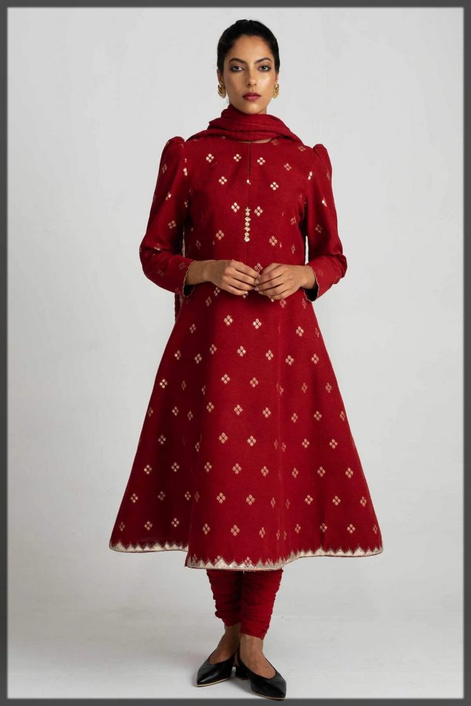 zara shahjahan red suit